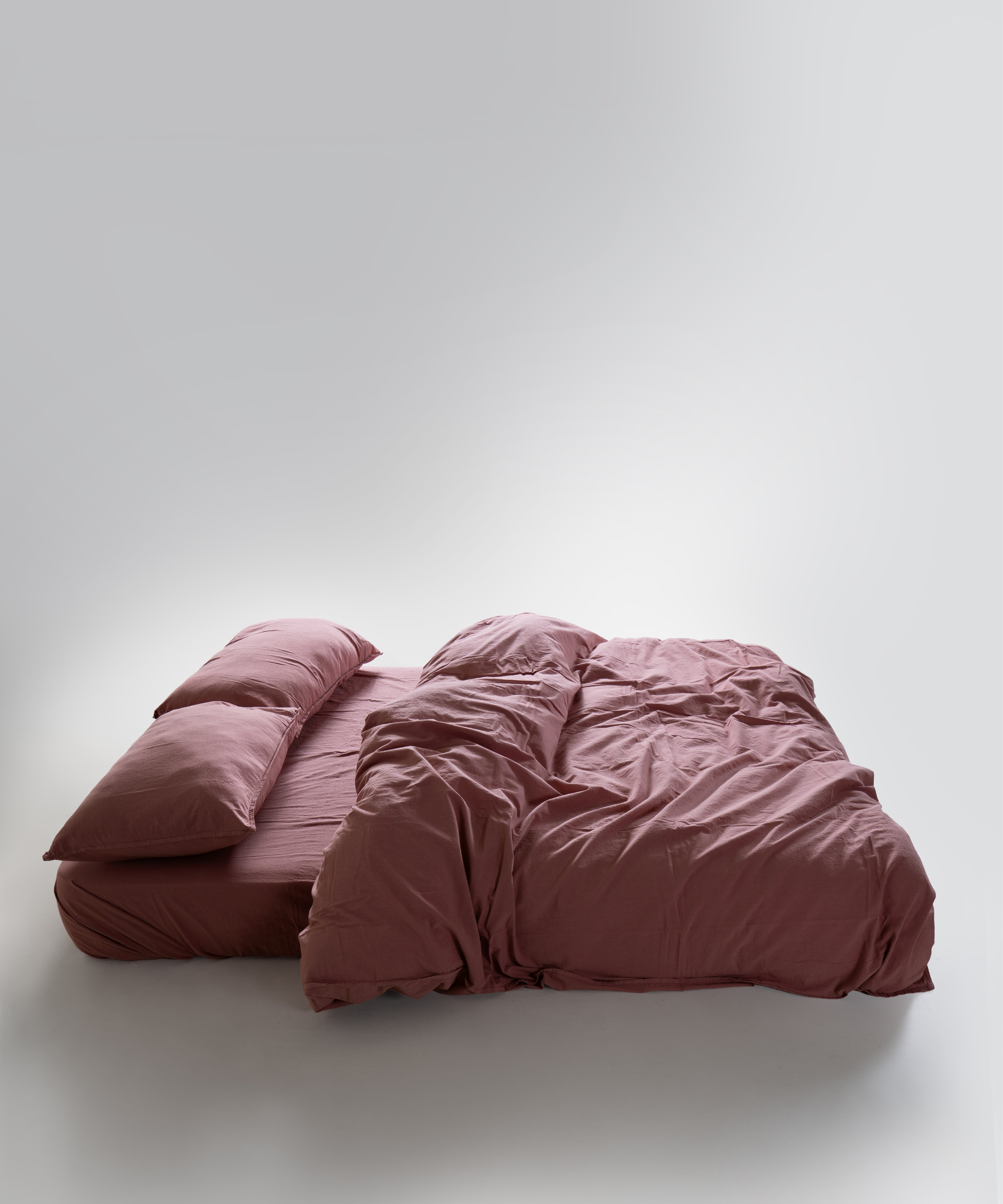 Stonewash 100% Yıkanmış Pamuk Nevresim Takımı Old Rose