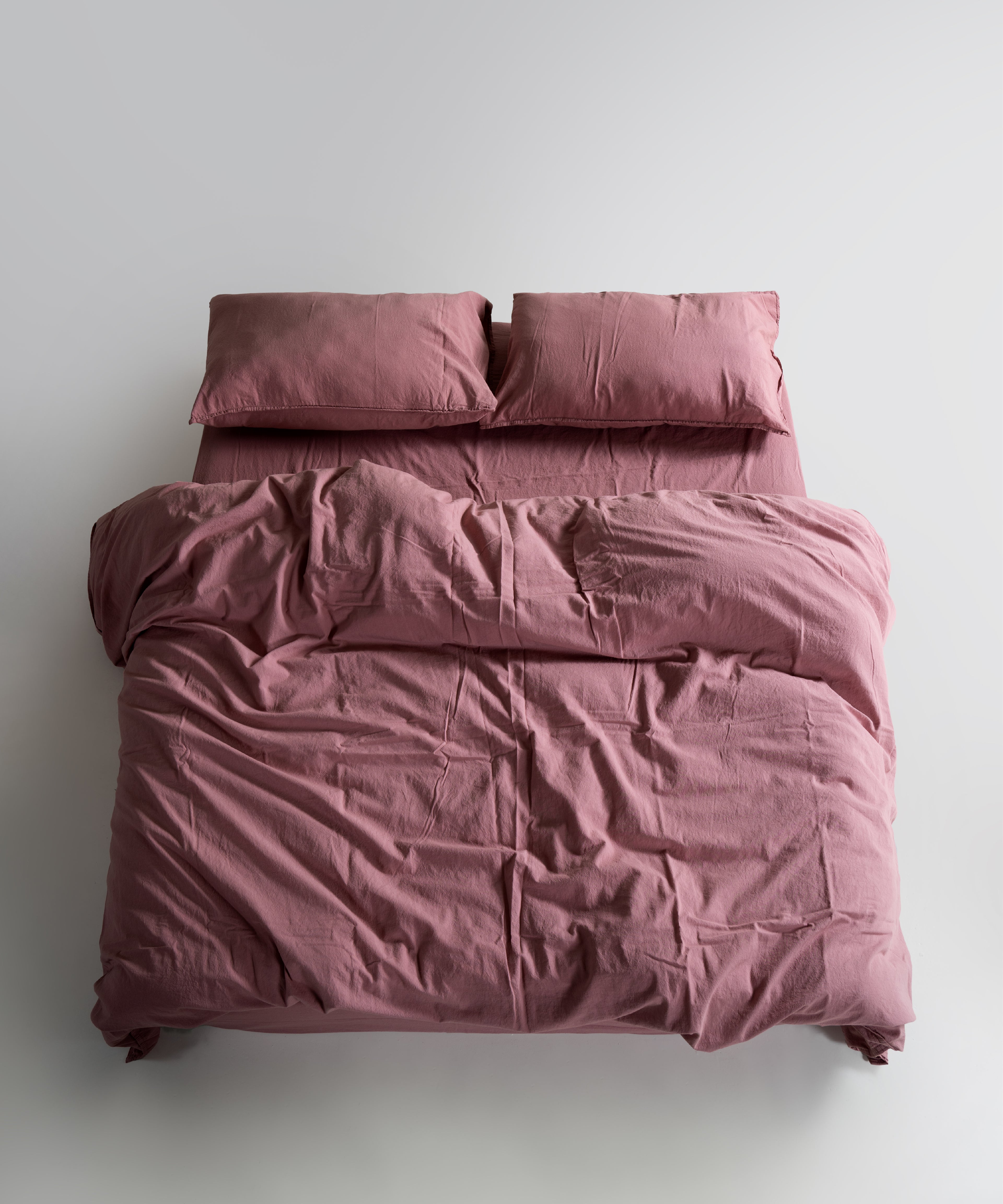 Stonewash 100% Yıkanmış Pamuk Nevresim Takımı Old Rose