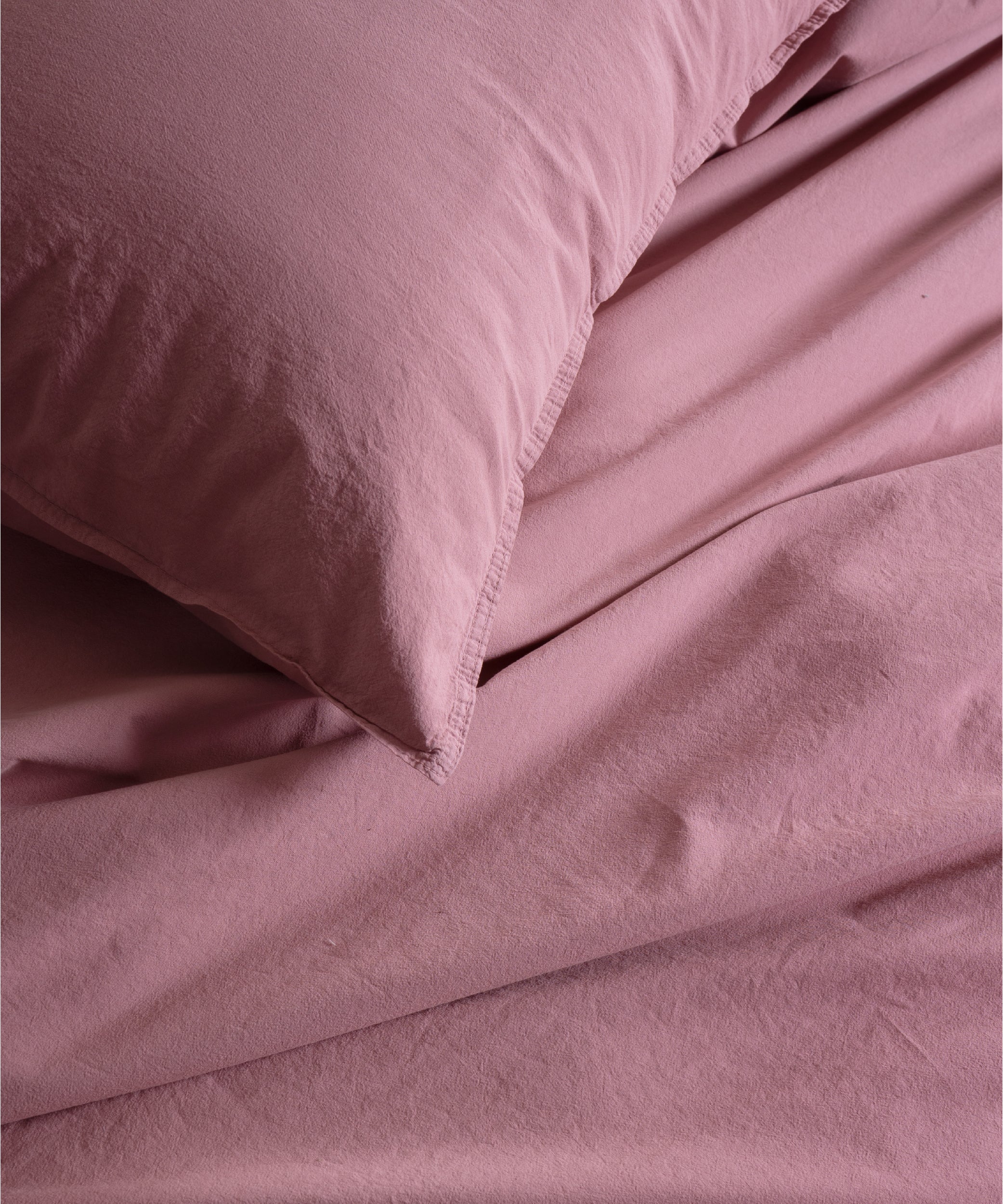 Stonewashed Old Rose 100% Soft Pamuk Düz Çarşaf | Limasso