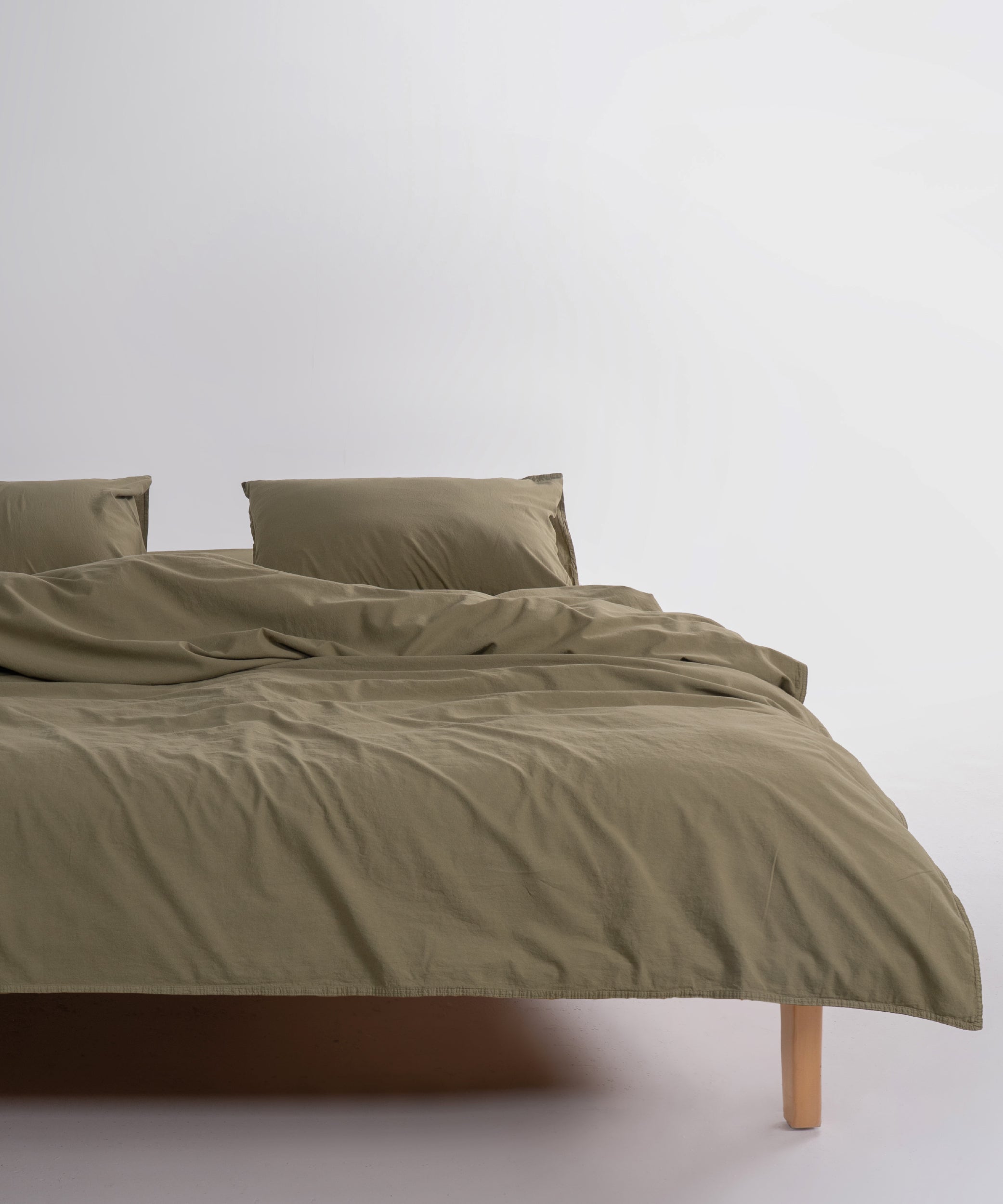 Ephesus Stonewash 100% Yıkanmış Pamuk Nevresim Seti Olive