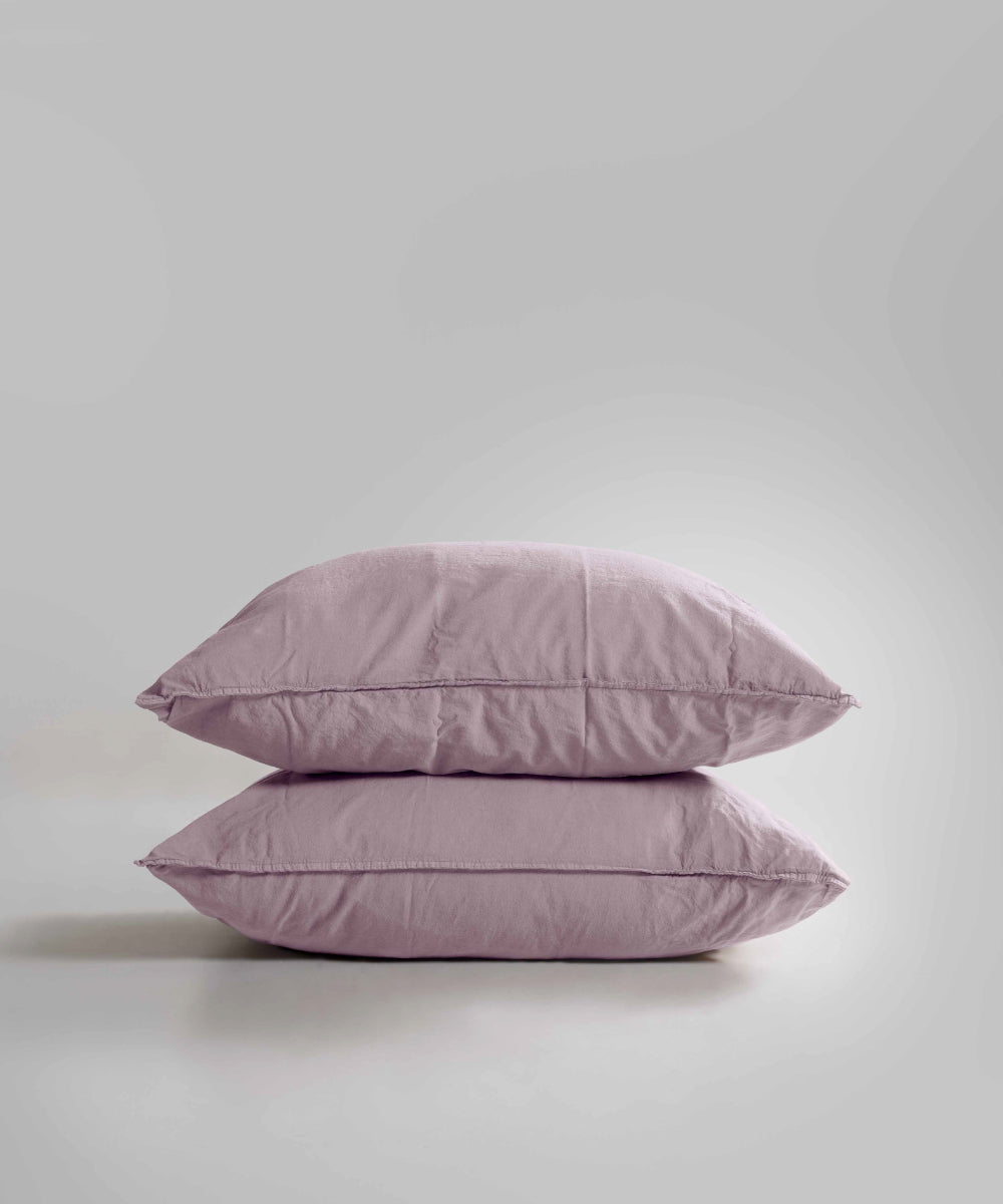 Stonewash 100% Yıkanmış Pamuk Yastık Kılıfı Pale Mauve