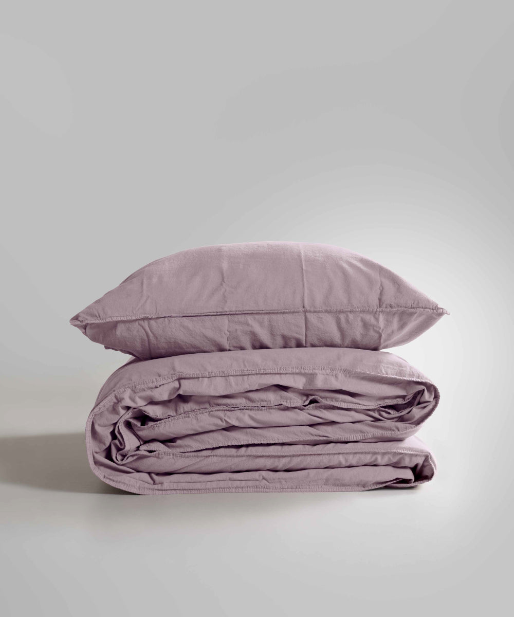 Stonewash 100% Yıkanmış Pamuk Nevresim Seti Pale Mauve