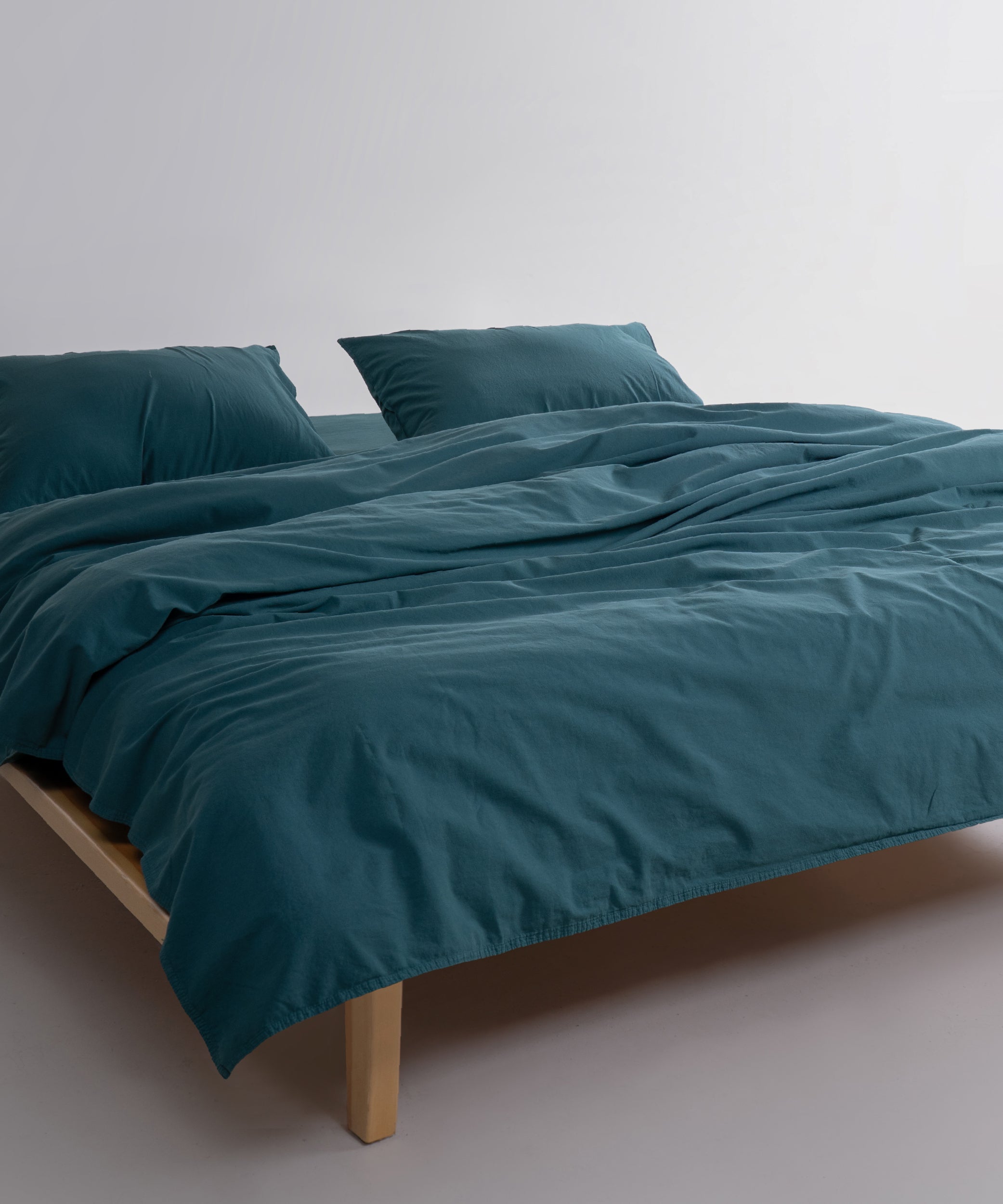 Ephesus Stonewash 100% Yıkanmış Pamuk Nevresim Seti Dark Green