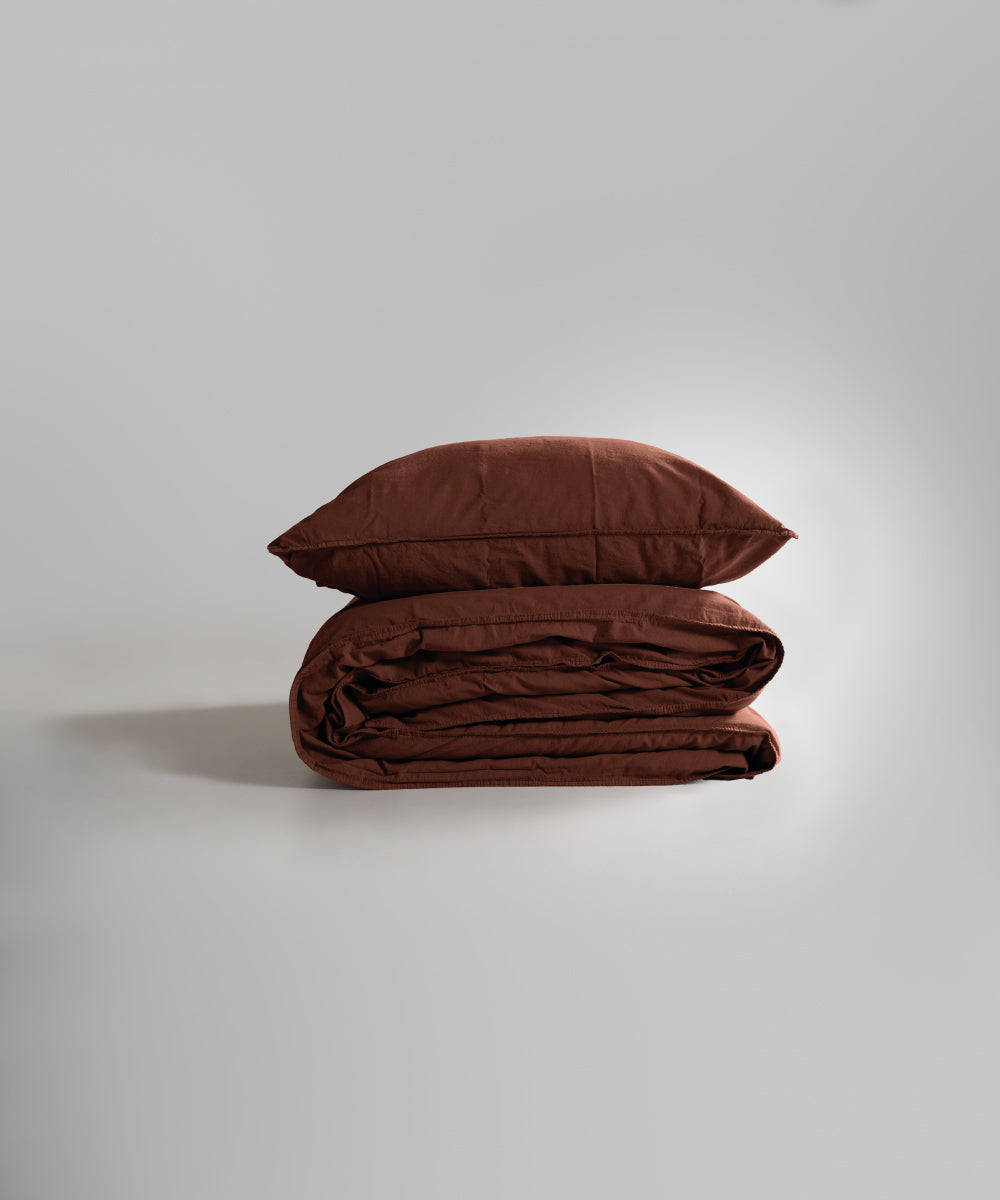 Stonewash 100% Yıkanmış Pamuk Nevresim Seti Autumn