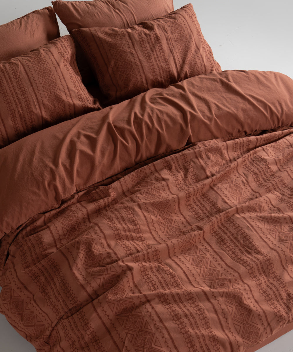 Coastal Trio %100 Pamuk Stonewash Nevresim Takımı-Autumn