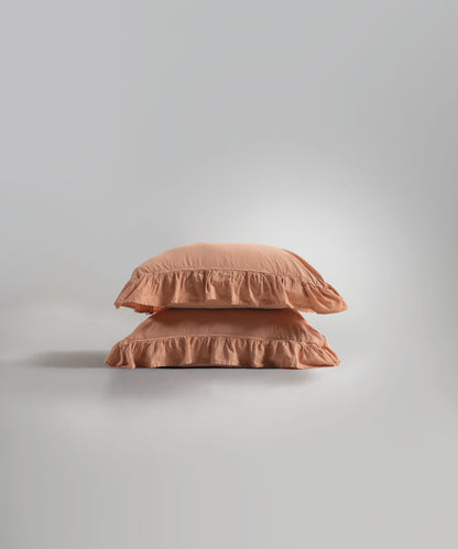 Stonewash 100% Yıkanmış Pamuk Exclusive Çarşaf Set Toast