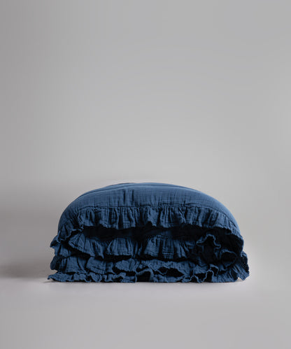 %100 Pamuk Yıkamalı Exclusive Müslin Nevresim - Dress Blue