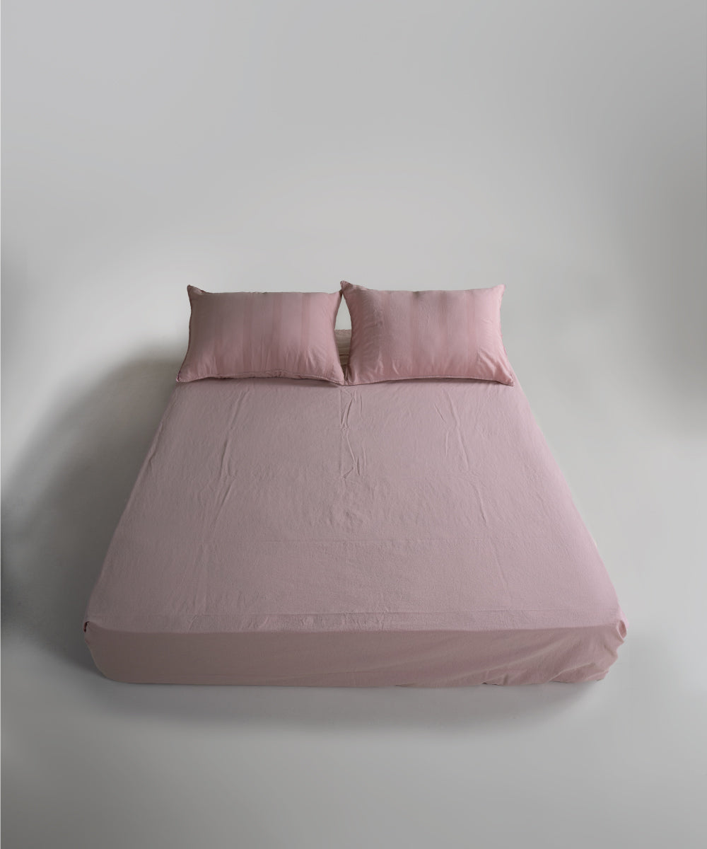 Stonewash 100% Yıkanmış Pamuk Nevresim Takımı Cassandra - Pale Mauve
