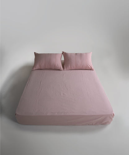 Stonewash 100% Yıkanmış Pamuk Nevresim Takımı Cassandra - Pale Mauve