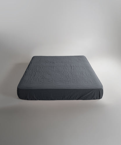 Stonewash 100% Yıkanmış Pamuk Çarşaf Set Natural Grey