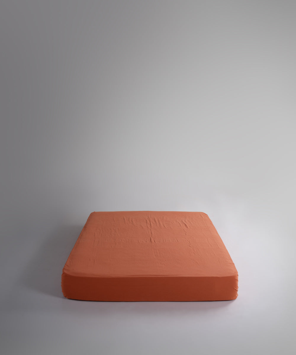 %100 Pamuk Yıkamalı Exclusive Müslin Çarşaf Set - Mecca Orange