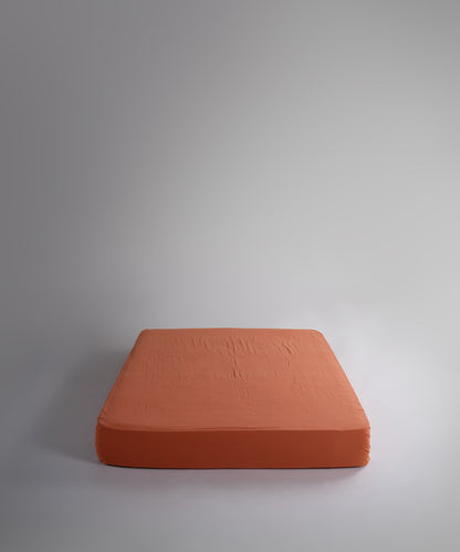 %100 Pamuk Yıkamalı Exclusive Müslin Çarşaf Set - Mecca Orange