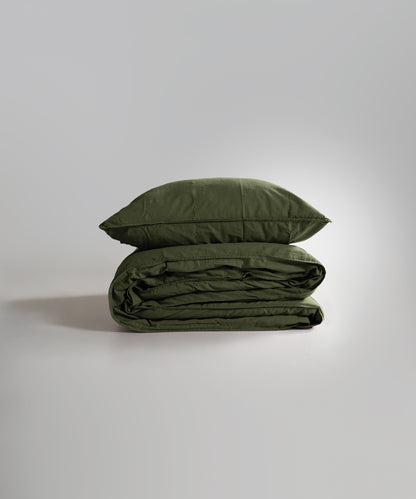 Stonewash 100% Yıkanmış Pamuk Nevresim Takımı Capulet Olive