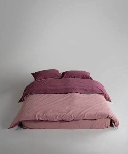 Essualte Doubleface %100 Pamuk Nevresim Takımı Raspberry / Old Rose