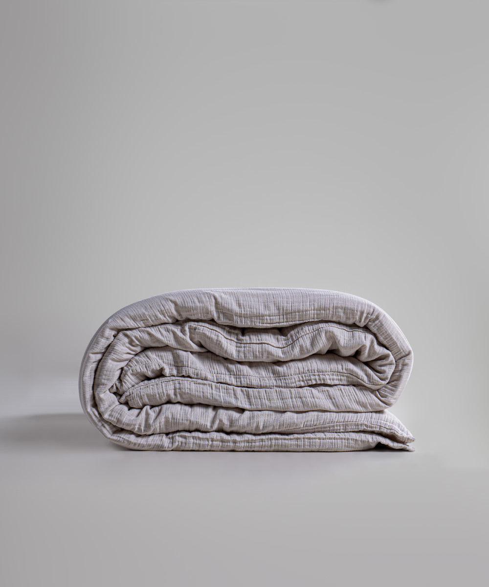 %100 Pamuk Yıkamalı Müslin Nevresim - Natural Cream