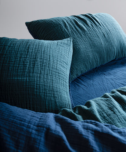 Esse Müslin Doubleface %100 Pamuk Nevresim Takımı Dress Blue - Dark Green