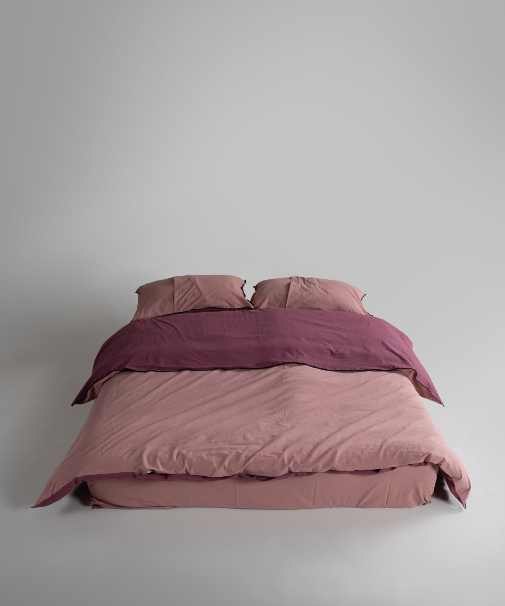 Essualte Doubleface %100 Pamuk Nevresim Takımı Raspberry / Old Rose