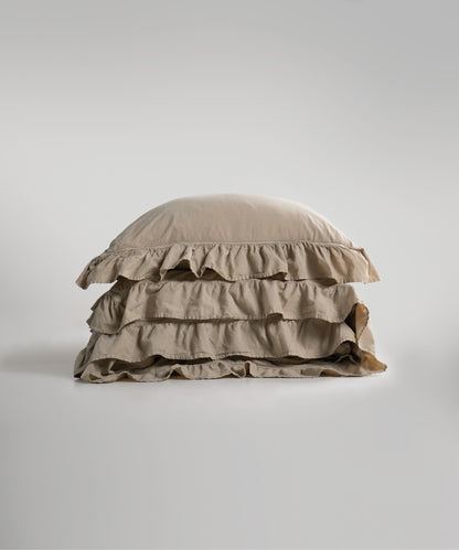 Stonewash 100% Yıkanmış Pamuk Exclusive Nevresim Set Oxford Tan