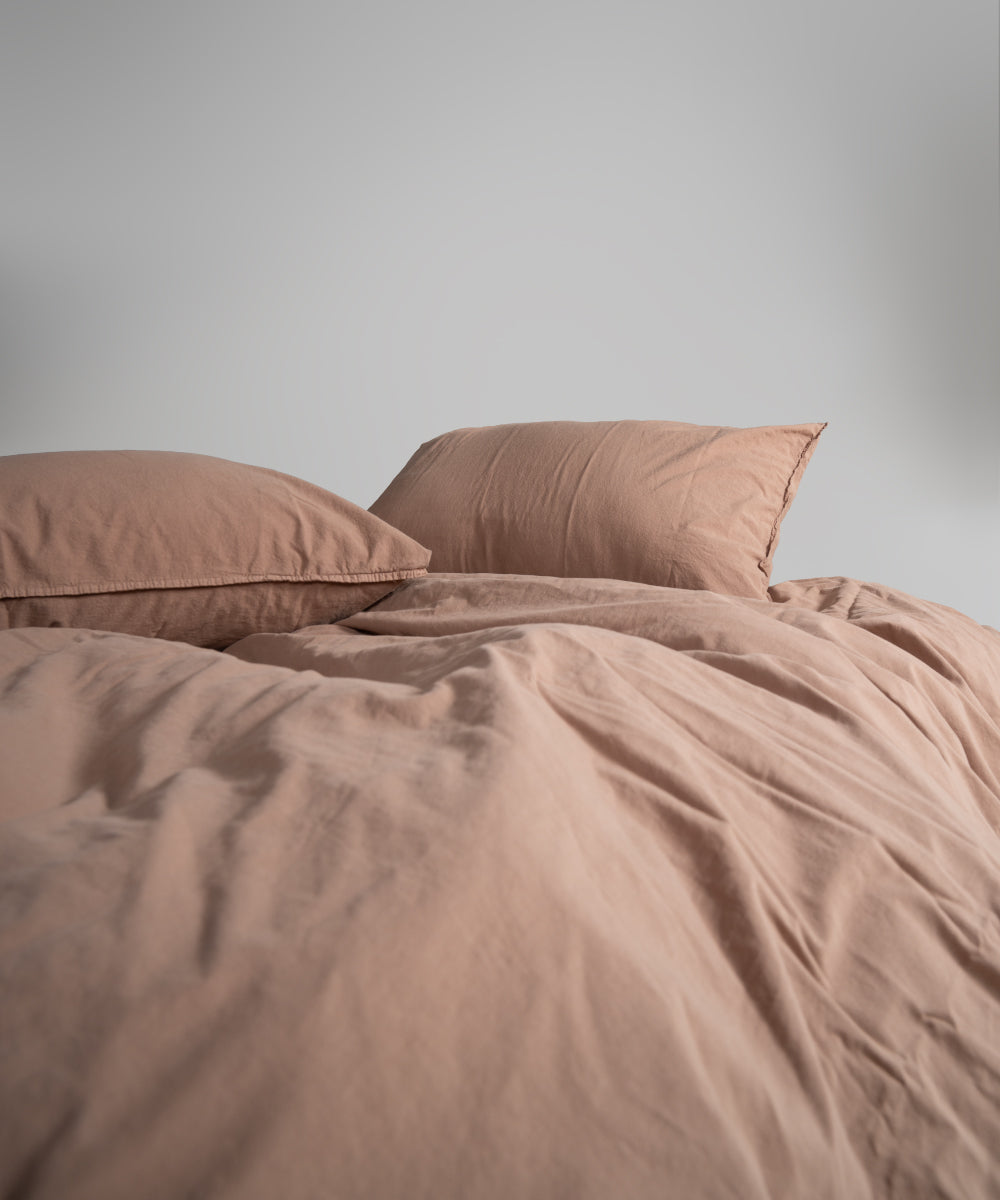 Stonewash 100% Yıkanmış Pamuk Nevresim Takımı Wood Smoke