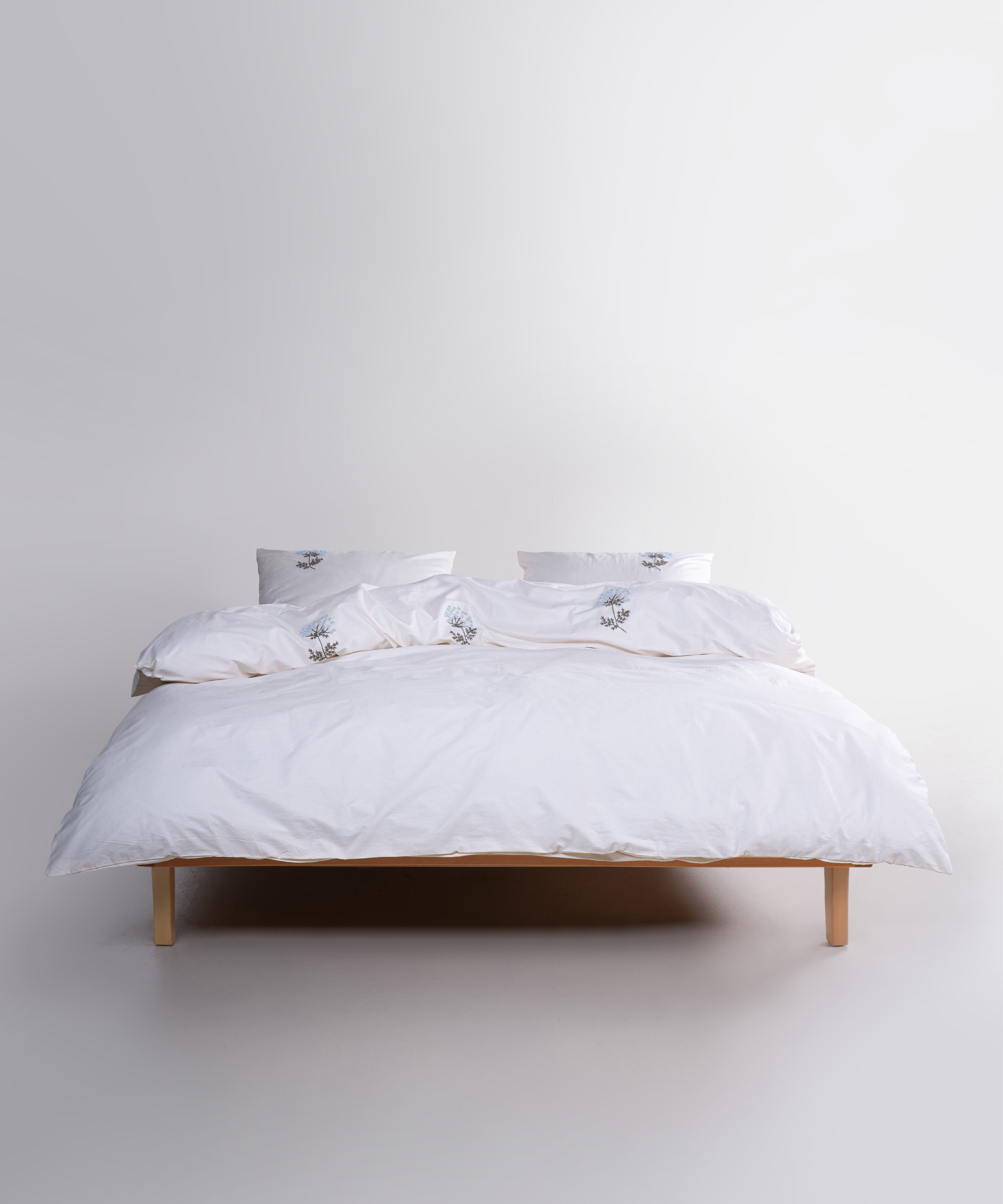 Prima %100 Pamuk El Nakışlı Nevresim Takımı - Livre Beyaz