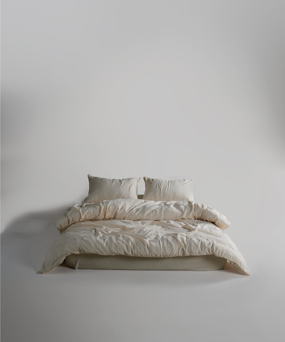 %100 Pamuk Stonewash Nevresim Takımı Cassandra - Krem