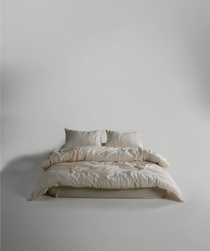 %100 Pamuk Stonewash Nevresim Takımı Cassandra - Krem