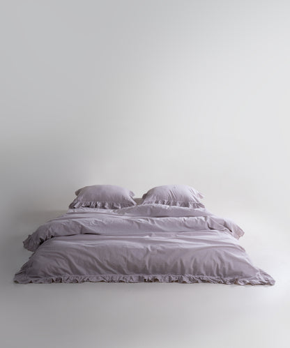 Exclusive Stonewash 100% Yıkanmış Pamuk Nevresim Takımı Opal Grey