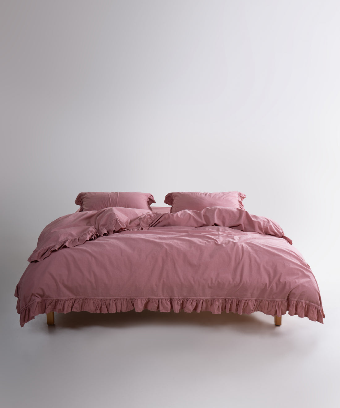 Stonewash 100% Yıkanmış Pamuk Exclusive Nevresim Takımı Old Rose
