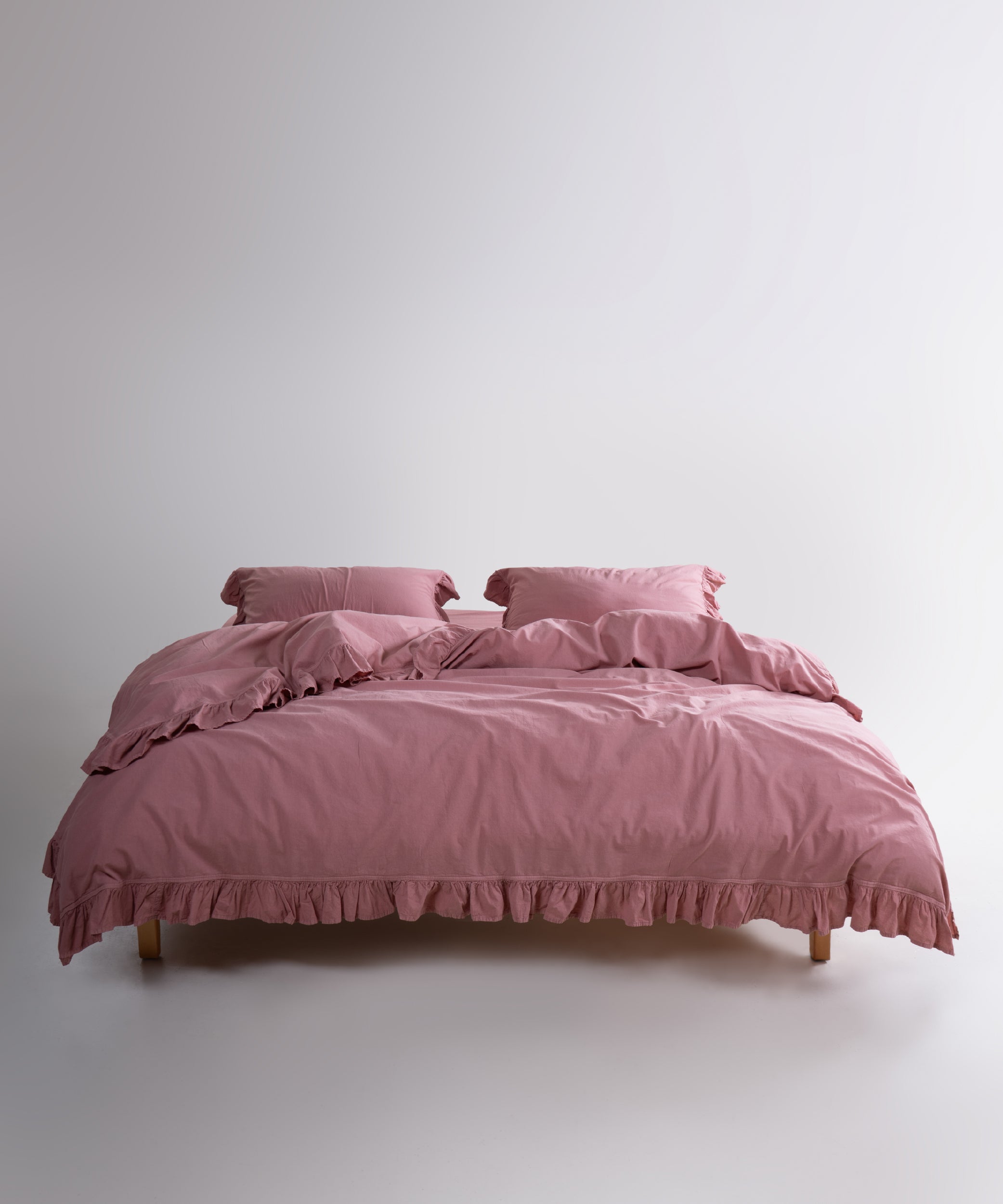 Stonewash 100% Yıkanmış Pamuk Exclusive Nevresim Takımı Old Rose