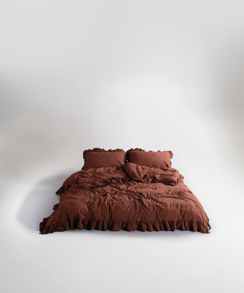 Stonewash 100% Yıkanmış Pamuk Exclusive Nevresim Takımı Autumn