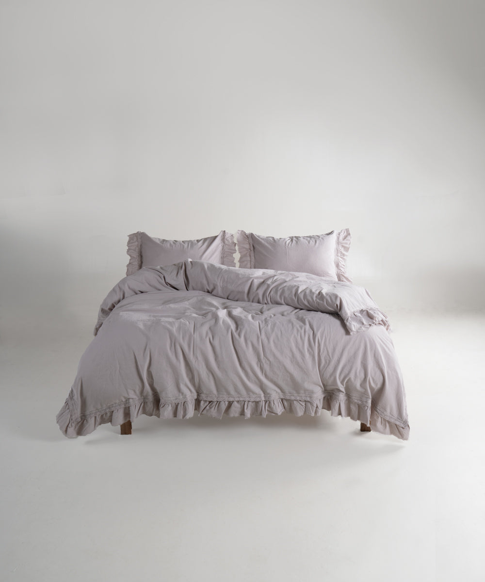 %100 Pamuk Stonewash Nevresim Takımı - Francesca Opal Grey