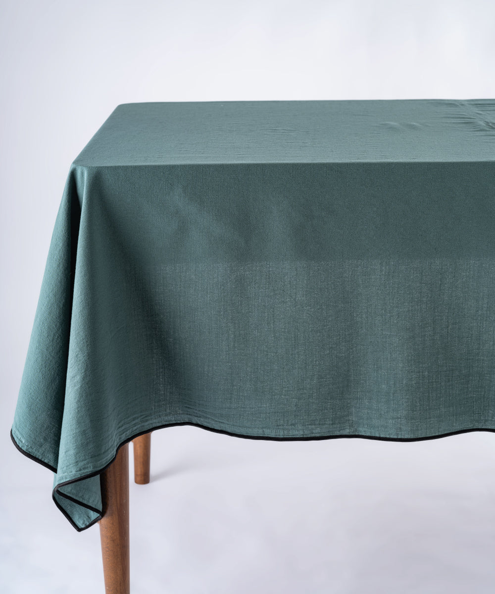 100% Pamuk Stonewashed Masa Örtüsü - Dark Green