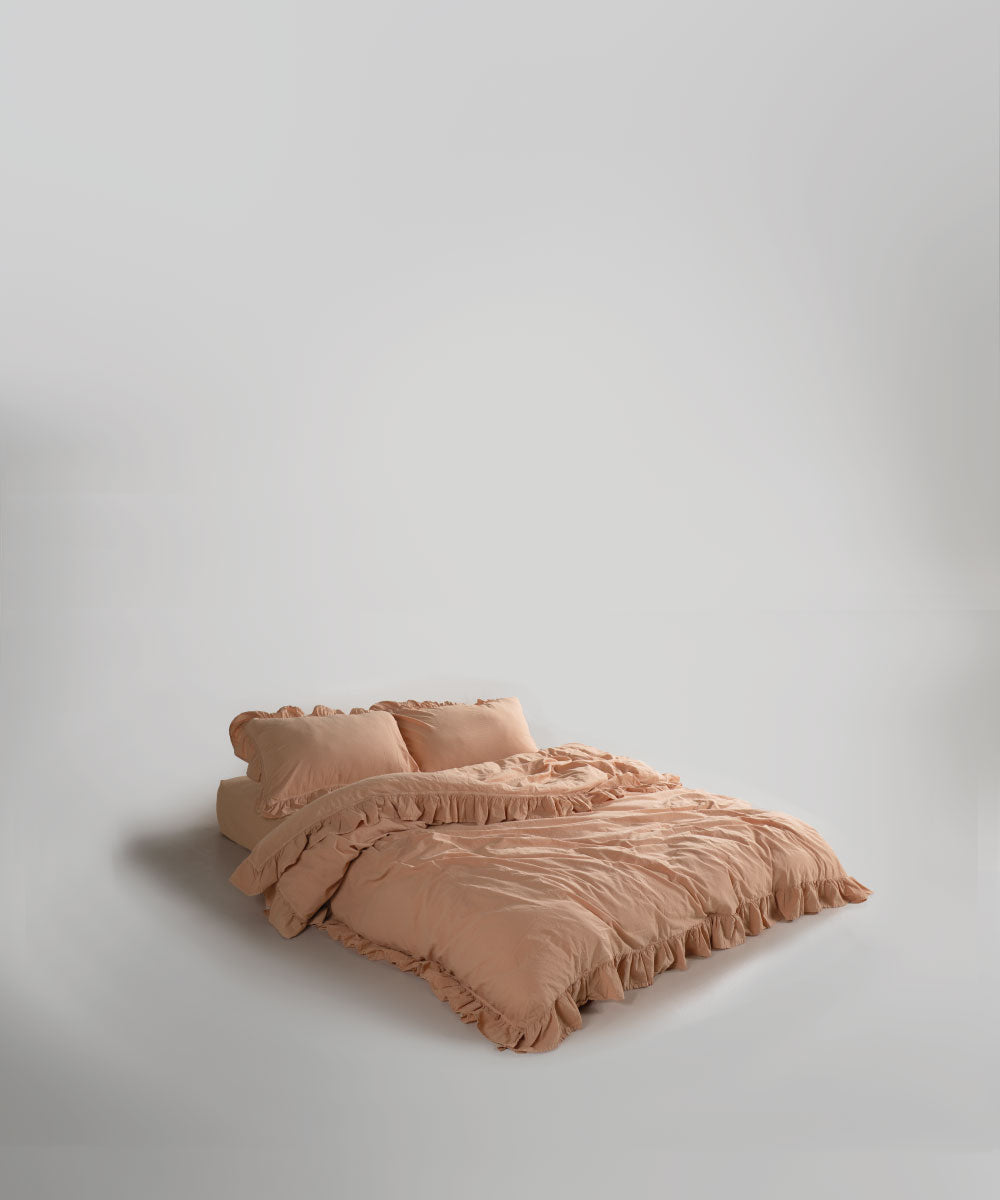 Stonewash 100% Yıkanmış Pamuk Exclusive Nevresim Takımı Toast