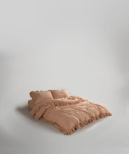 Stonewash 100% Yıkanmış Pamuk Exclusive Nevresim Takımı Toast