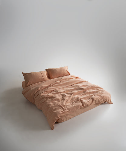 Stonewash 100% Yıkanmış Pamuk Nevresim Takımı Toast