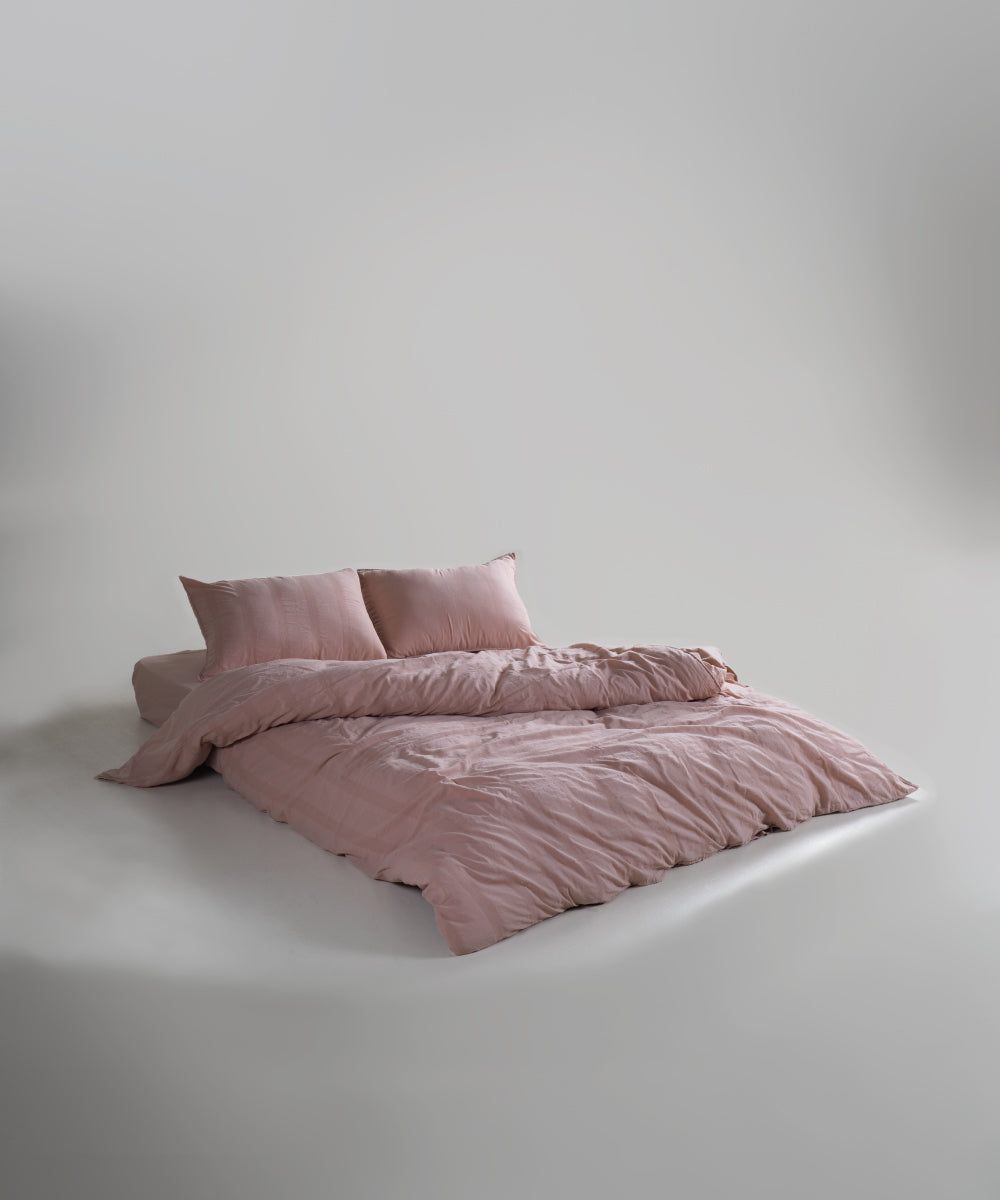 Stonewash 100% Yıkanmış Pamuk Nevresim Takımı Cassandra - Pale Mauve