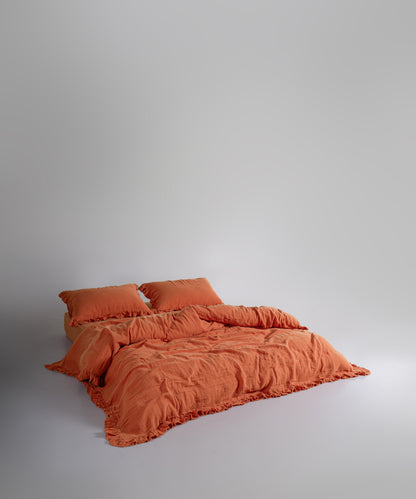 %100 Pamuk Yıkamalı Exclusive Müslin Yastık Kılıfı - Mecca Orange