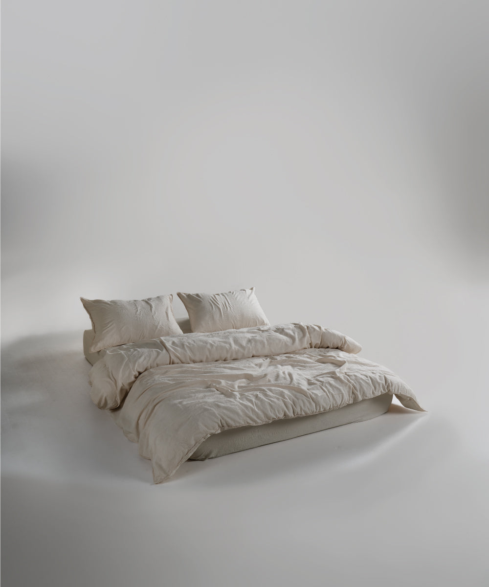 %100 Pamuk Stonewash Nevresim Takımı Cassandra - Krem