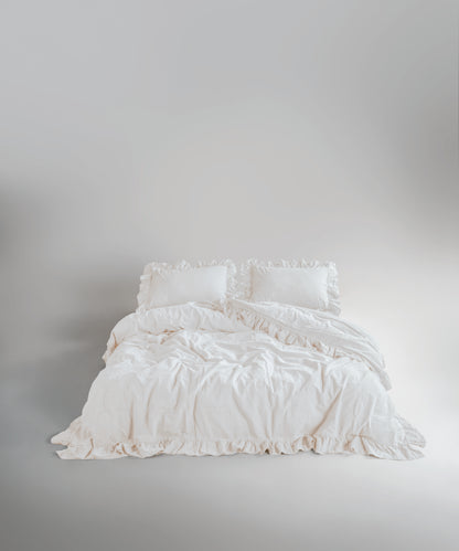 Stonewash 100% Yıkanmış Pamuk Exclusive Yastık Kılıfı Snow White