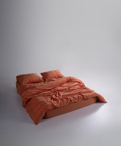 %100 Pamuk Yıkamalı Müslin Nevresim - Mecca Orange