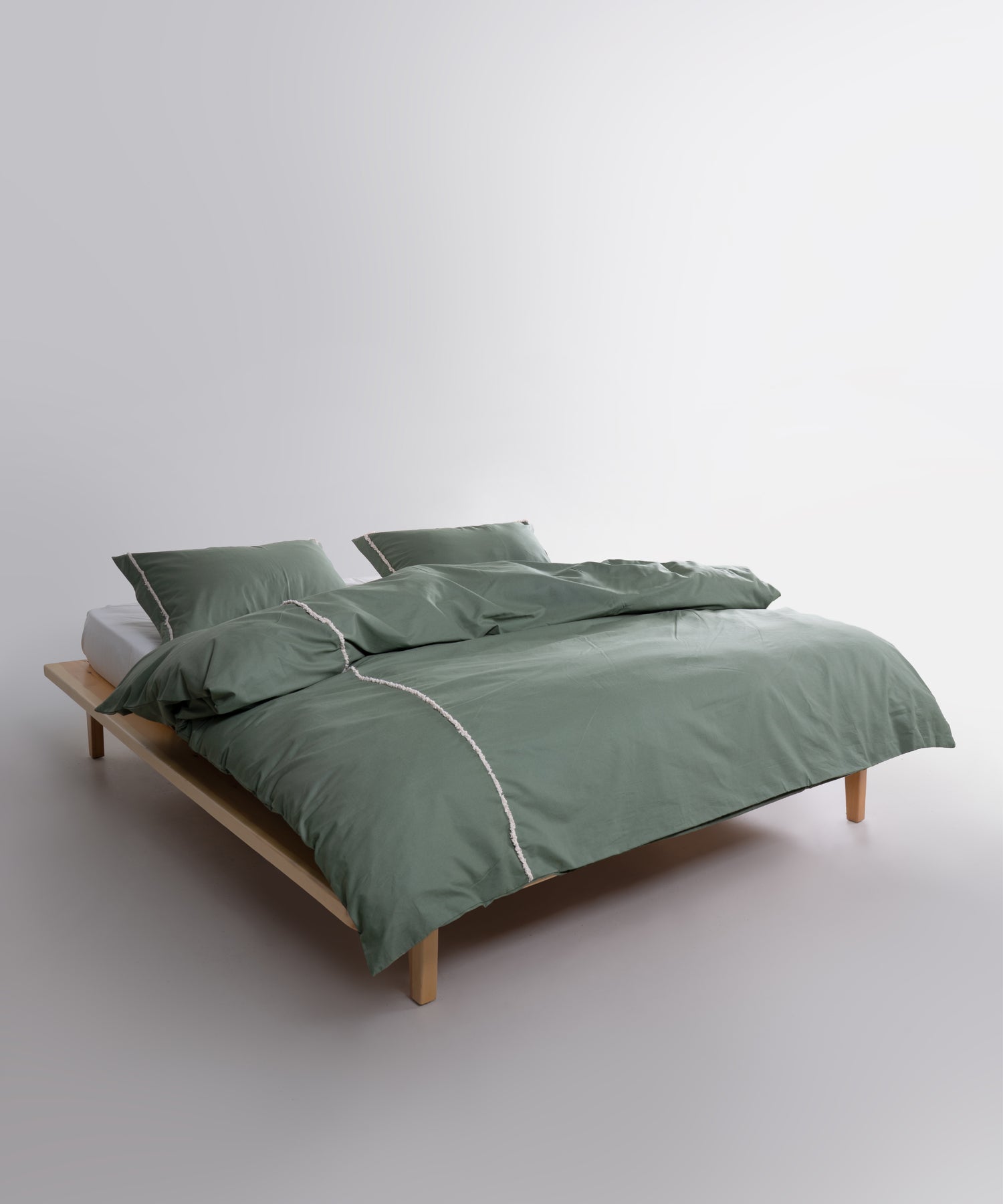 Prima %100 Pamuk El Nakışlı Nevresim Takımı - Frange Green