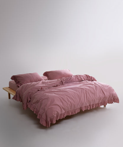Stonewash 100% Yıkanmış Pamuk Exclusive Nevresim Takımı Old Rose