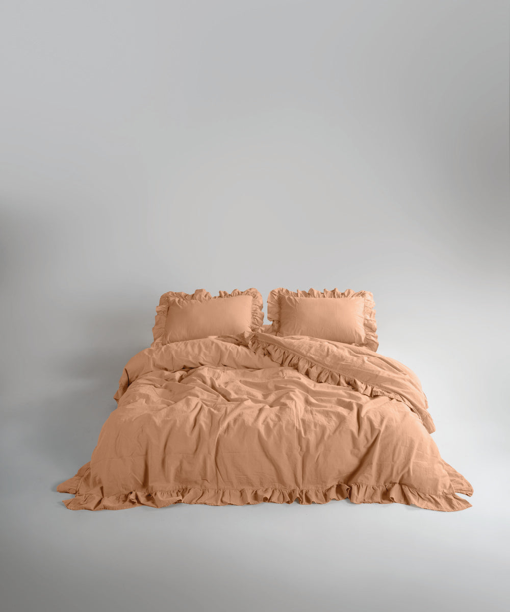 Stonewash 100% Yıkanmış Pamuk Exclusive Yastık Kılıfı Toast