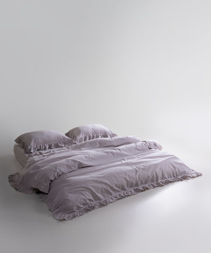 Exclusive Stonewash 100% Yıkanmış Pamuk Nevresim Takımı Opal Grey