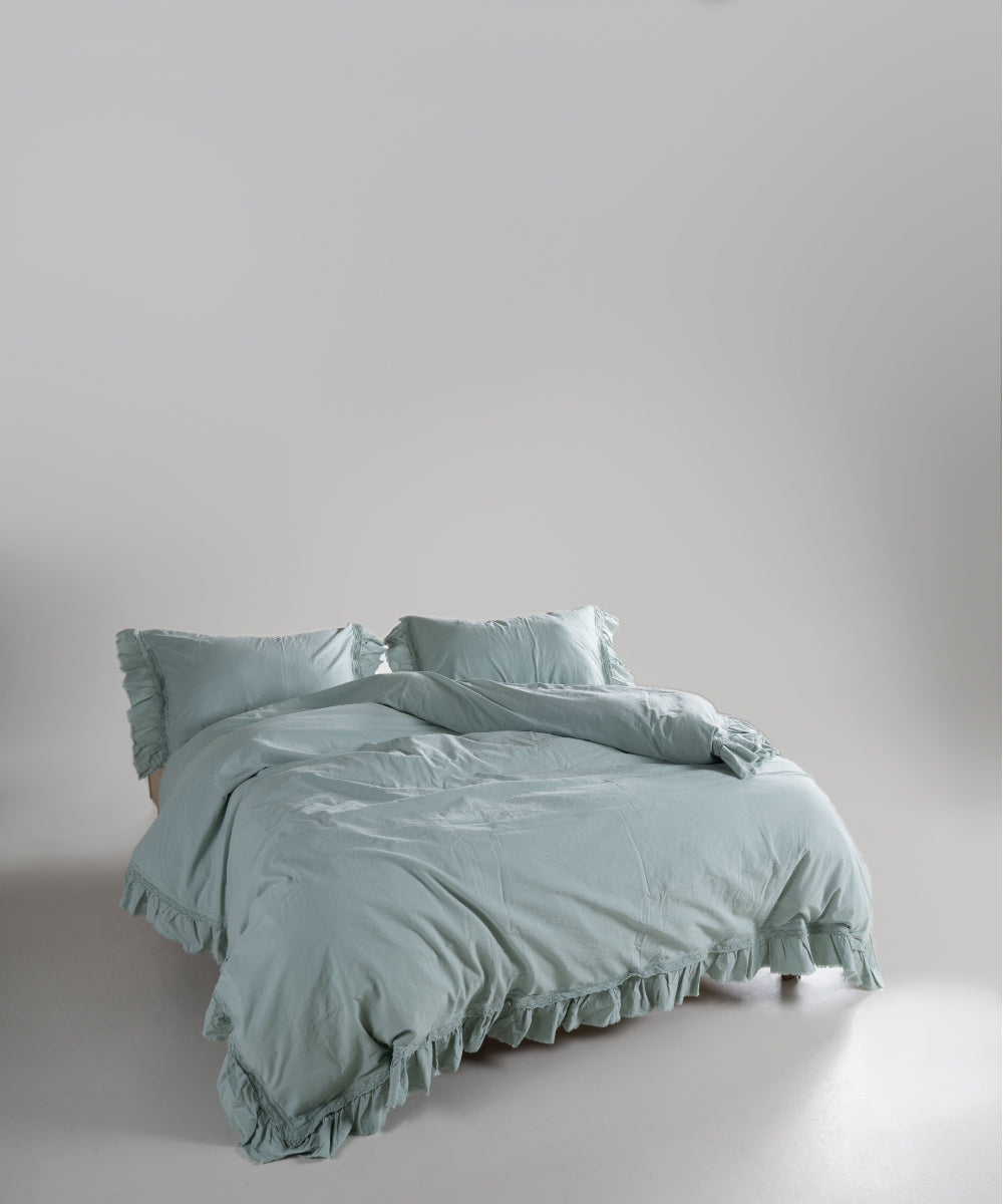 %100 Pamuk Stonewash Nevresim Takımı - Francesca Mint