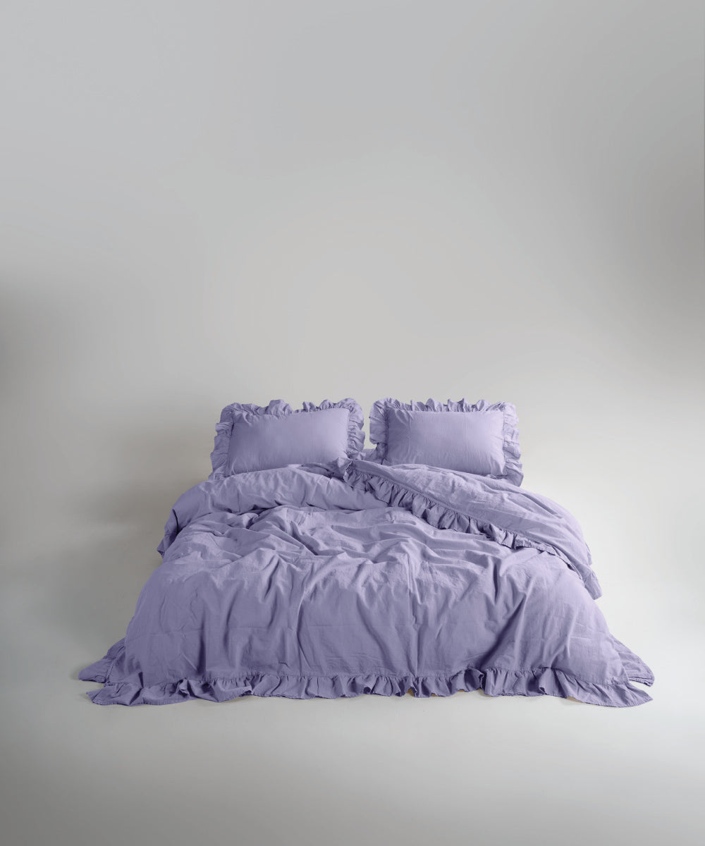 Stonewash 100% Yıkanmış Pamuk Exclusive Nevresim Set Violet