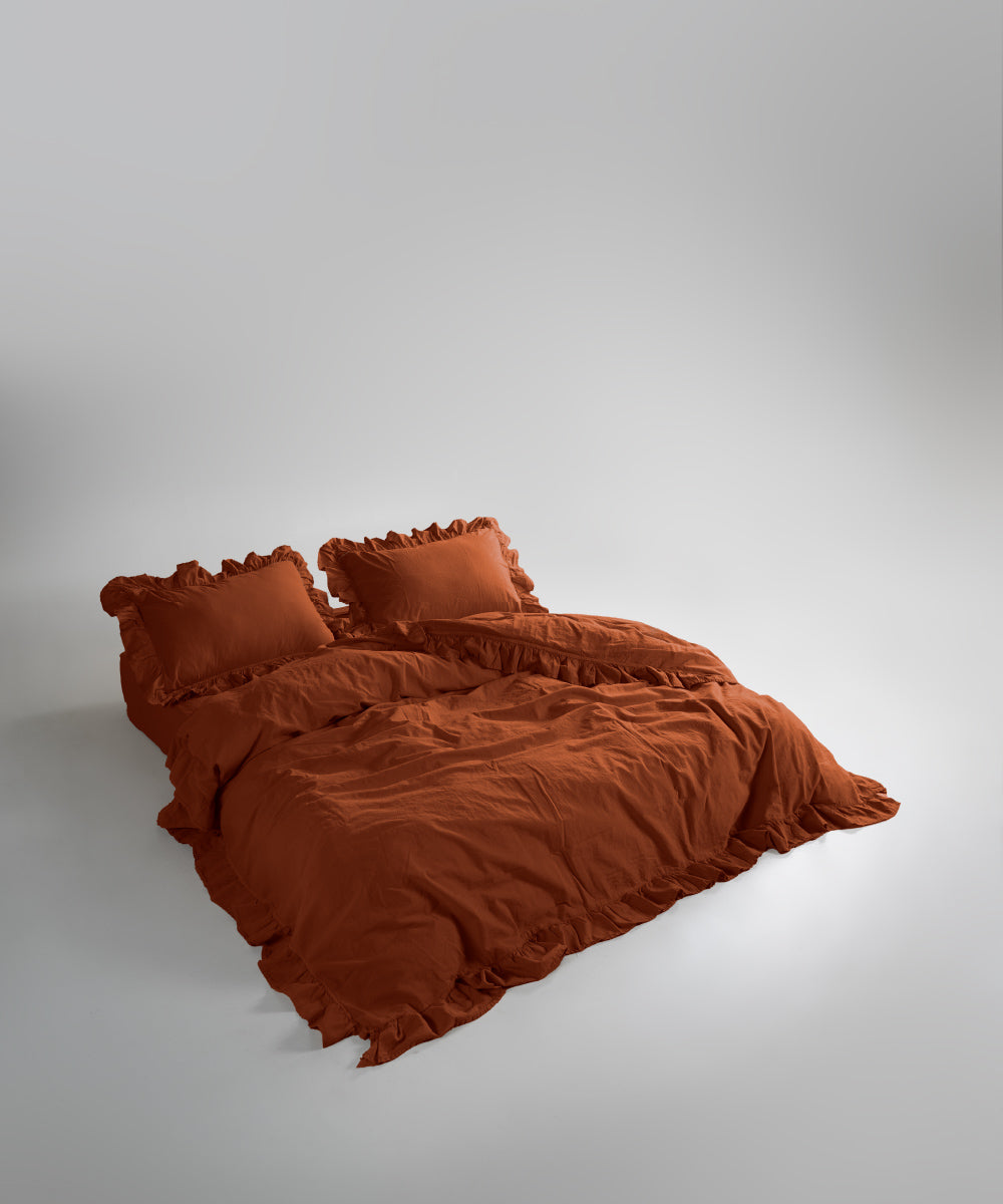 Stonewash 100% Yıkanmış Pamuk Exclusive Nevresim Takımı Autumn