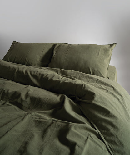 Stonewash 100% Yıkanmış Pamuk Yastık Kılıfı Capulet Olive