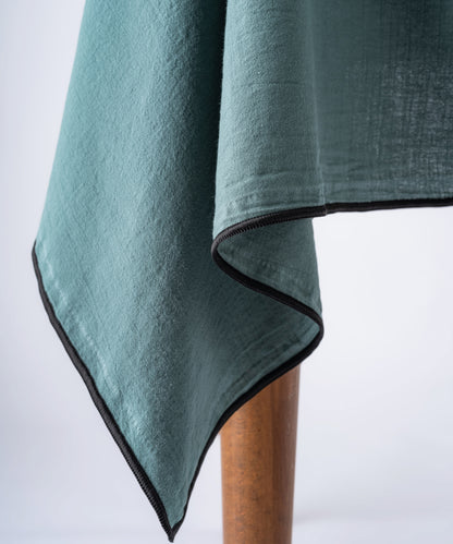 100% Pamuk Stonewashed Masa Örtüsü - Dark Green