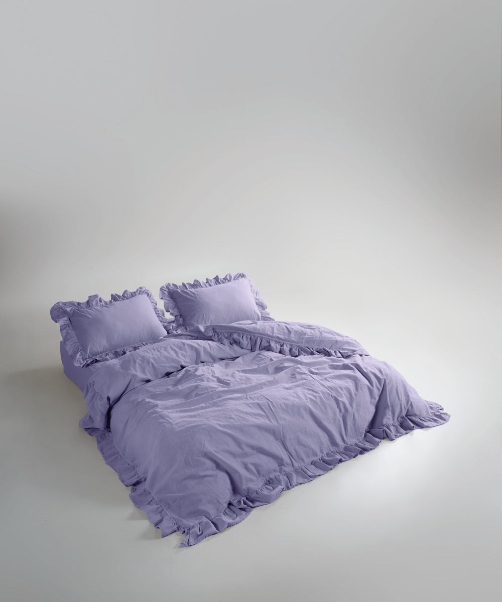Stonewash 100% Yıkanmış Pamuk Exclusive Nevresim Takımı Violet